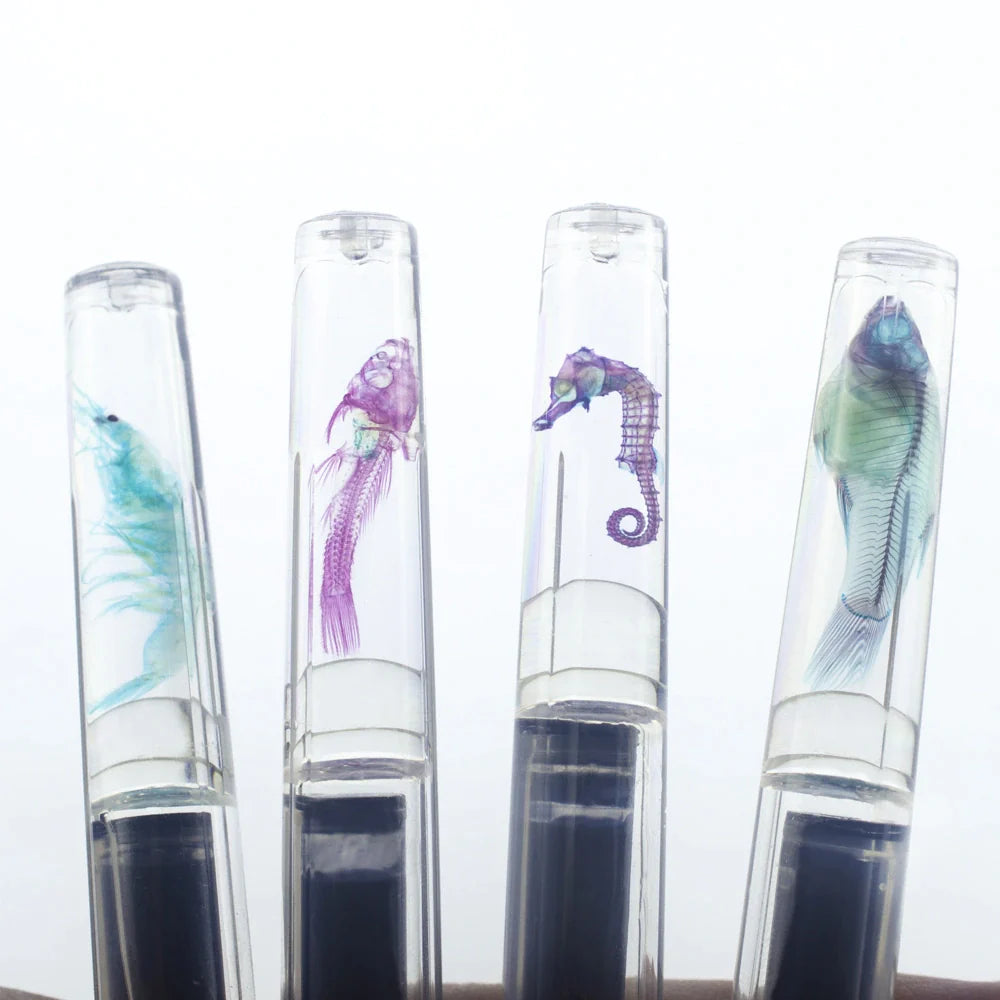 Transparent specimen pen + ink gift box, seahorse pens